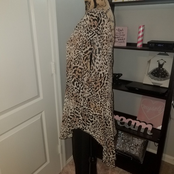 🌞Animal print long line peplum top - Picture 4 of 5